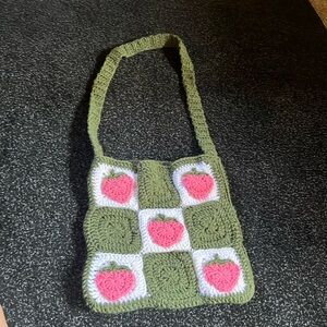 Crochet Strawberry Crossbody Bag